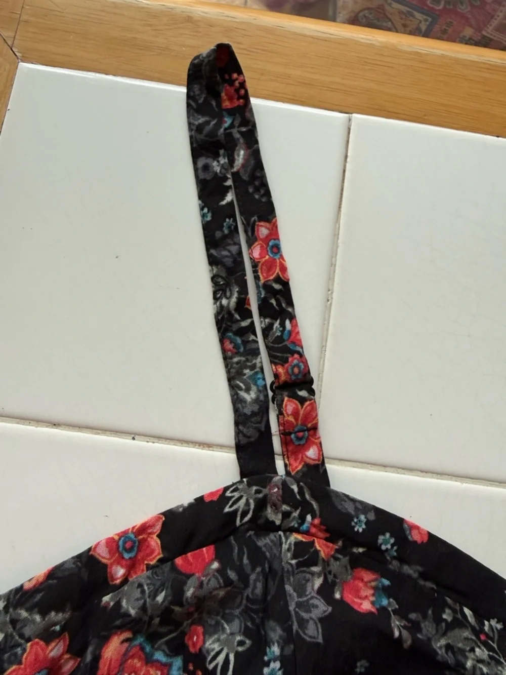 Torrid - Black Floral Skater Dress Smocked Sleeveless Summer NWOT Size 1 (16/18) - Picture 13 of 15